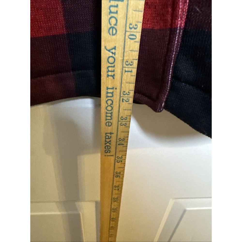 Lands' End Women's Red Black Buffalo Plaid‎ Fleece Shirt Jacket Snap Front Small - Picture 7 of 8